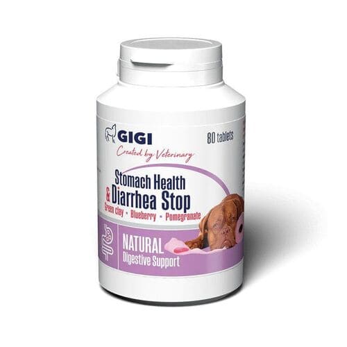 GIGI Stomach Health & Diarrhea Stop tabletes pret caureju suņiem N80